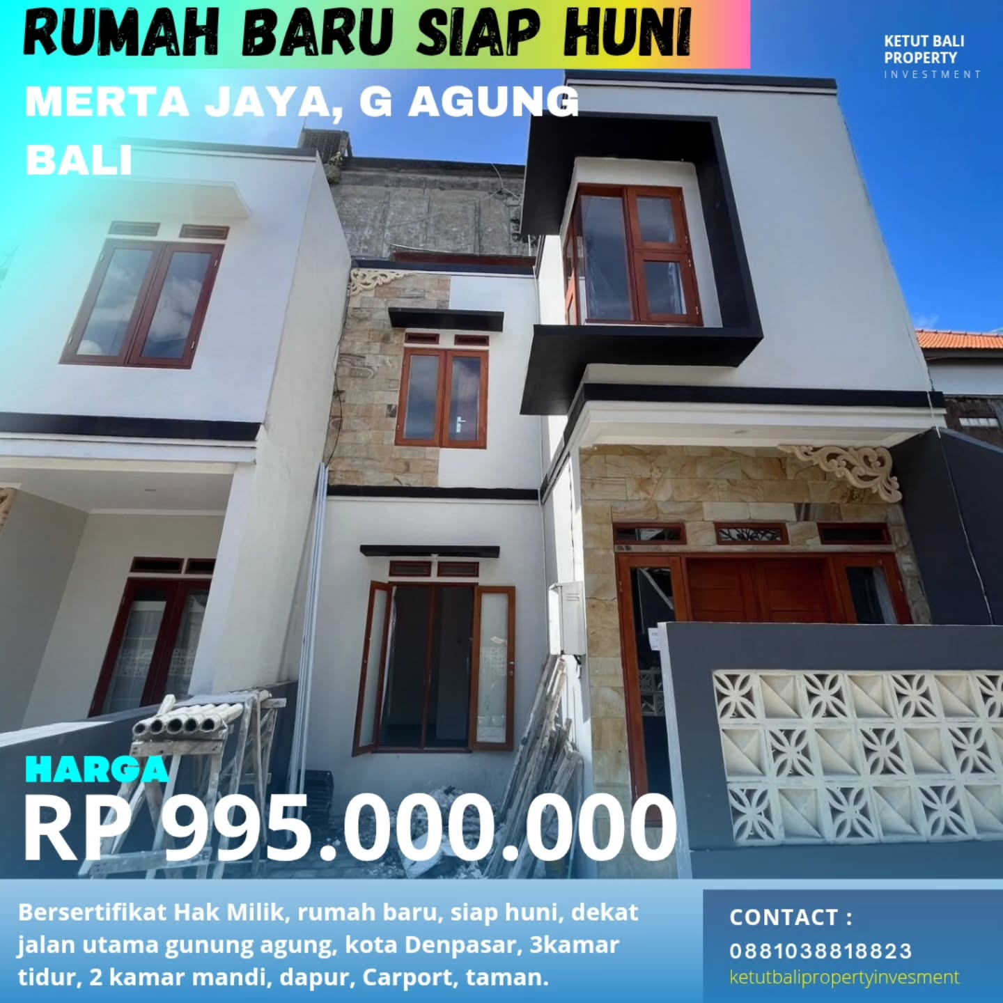 Rumah Baru Siap Huni Merta jaya, Gunung Agung, Denpasar.